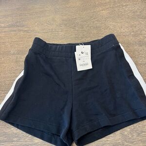 Zara Black and White Athletic Shorts with Elastic Waistband